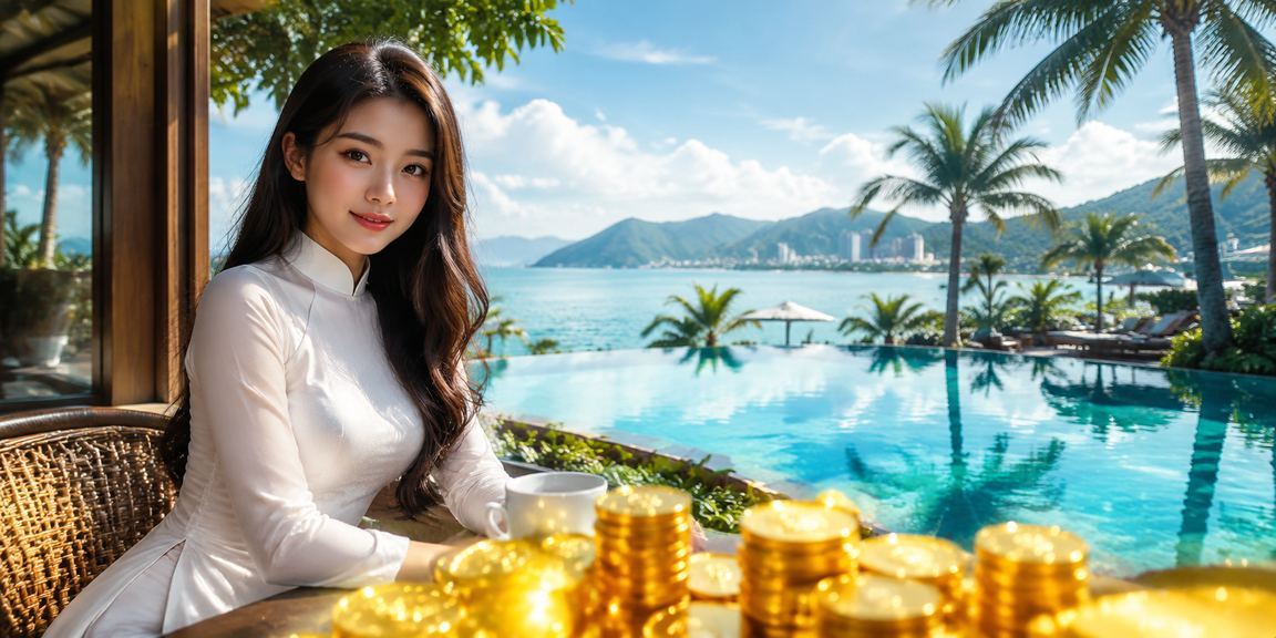 Người phụ nữ mặc áo dài tại Đà Nẵng tham gia xổ số và cá cược trực tuyến