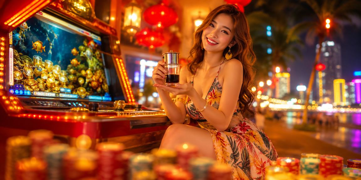 Người dùng tại Nha Trang thư giãn bên cà phê và theo dõi kết quả Jackpot trên điện thoại